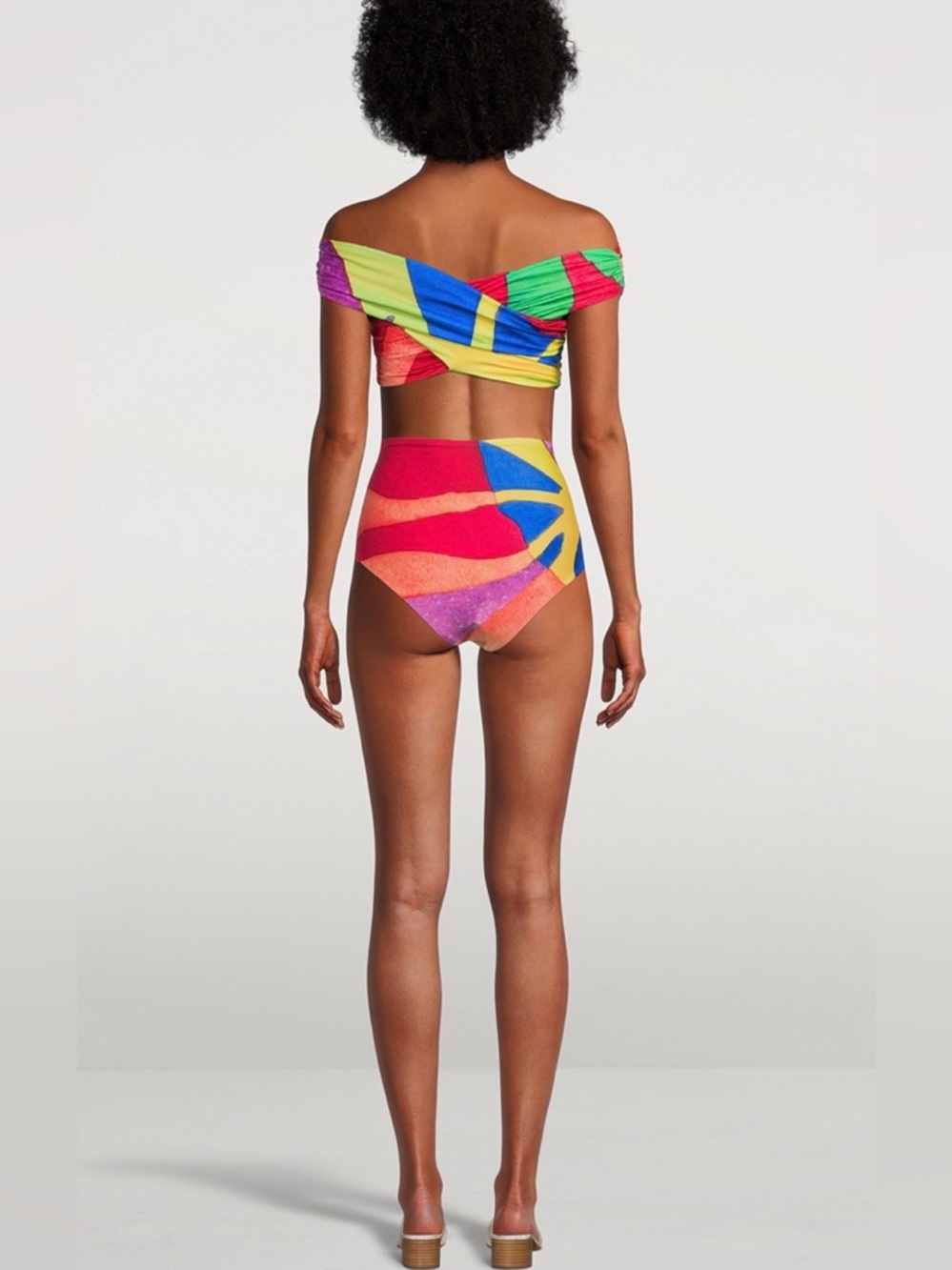 NEW Mara Hoffman Lorina Off-The-Shoulder Bikini Womens XS Colorful Summer Swim - Picture 2 of 8